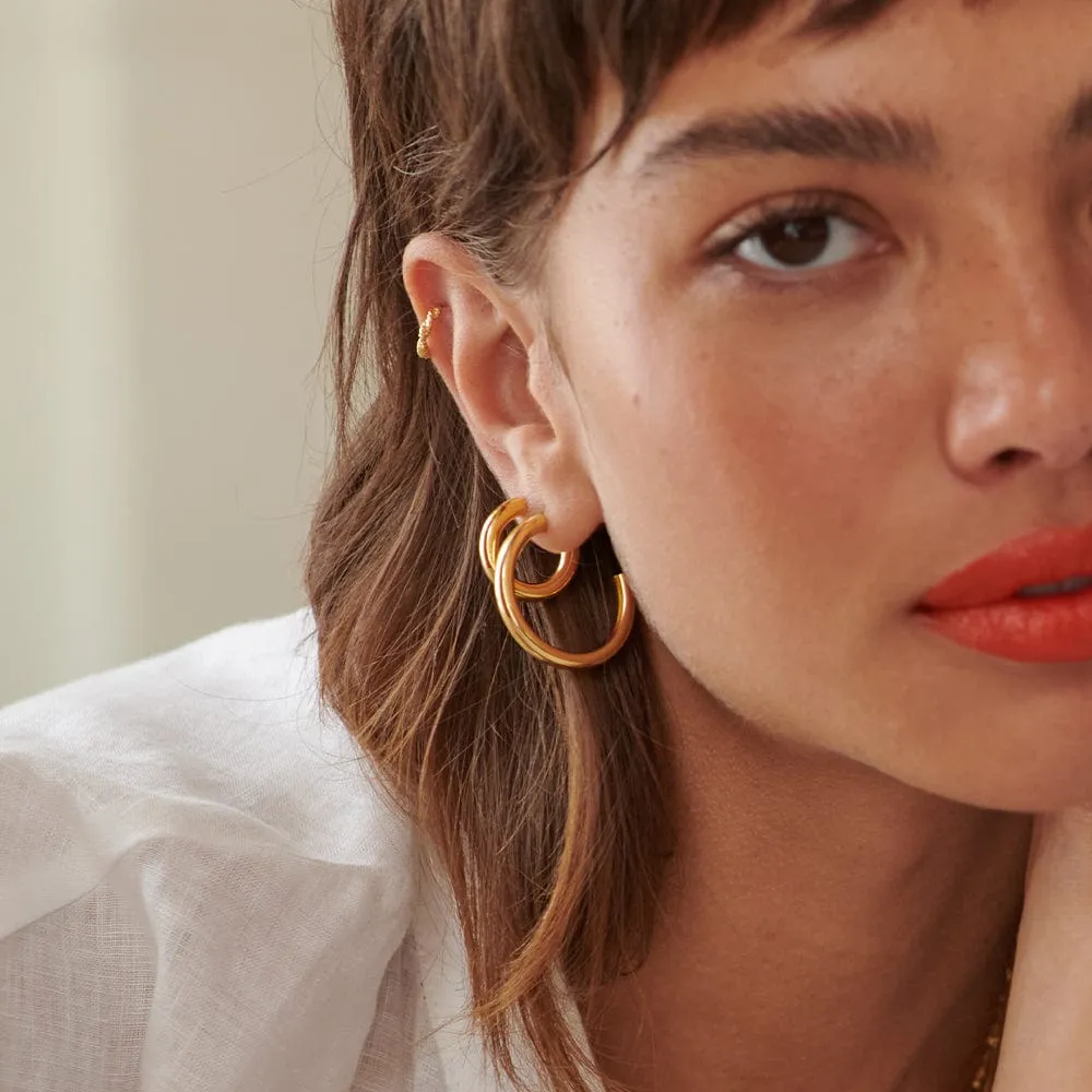 Maxi Bold Hoop Earrings 18ct Gold Plate