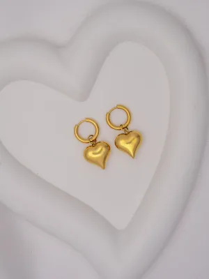 Medium Heart Drop Hoops