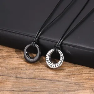 Men Norse Viking Urn Necklaces,Waterproof Stainless Steel Round Pendant