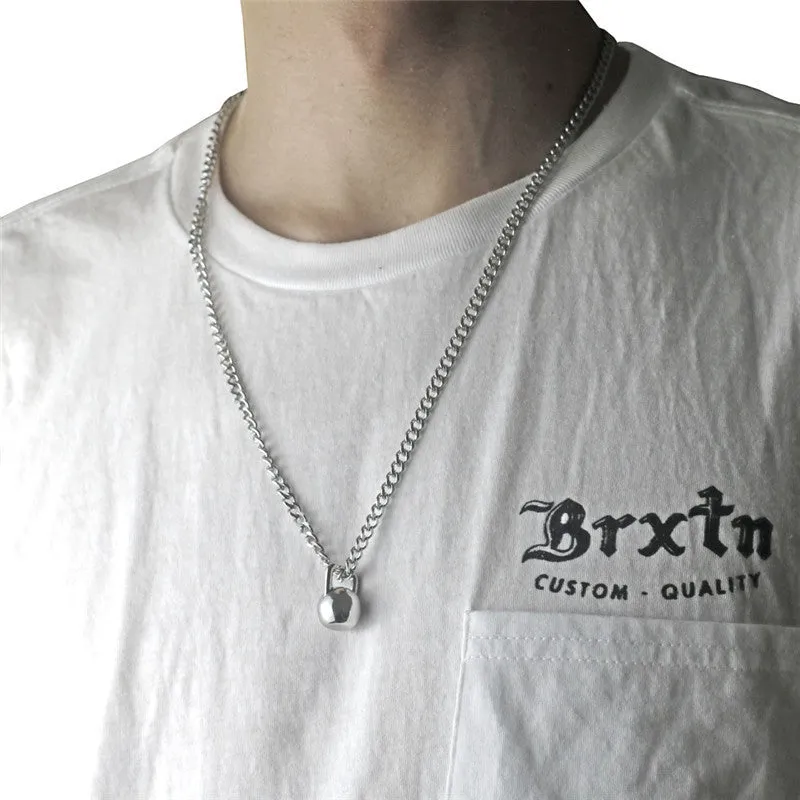 Mens barbell Necklace For Mens sports fitness barbell
