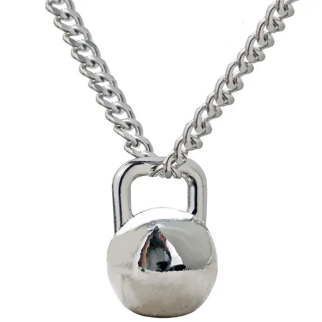 Mens barbell Necklace For Mens sports fitness barbell