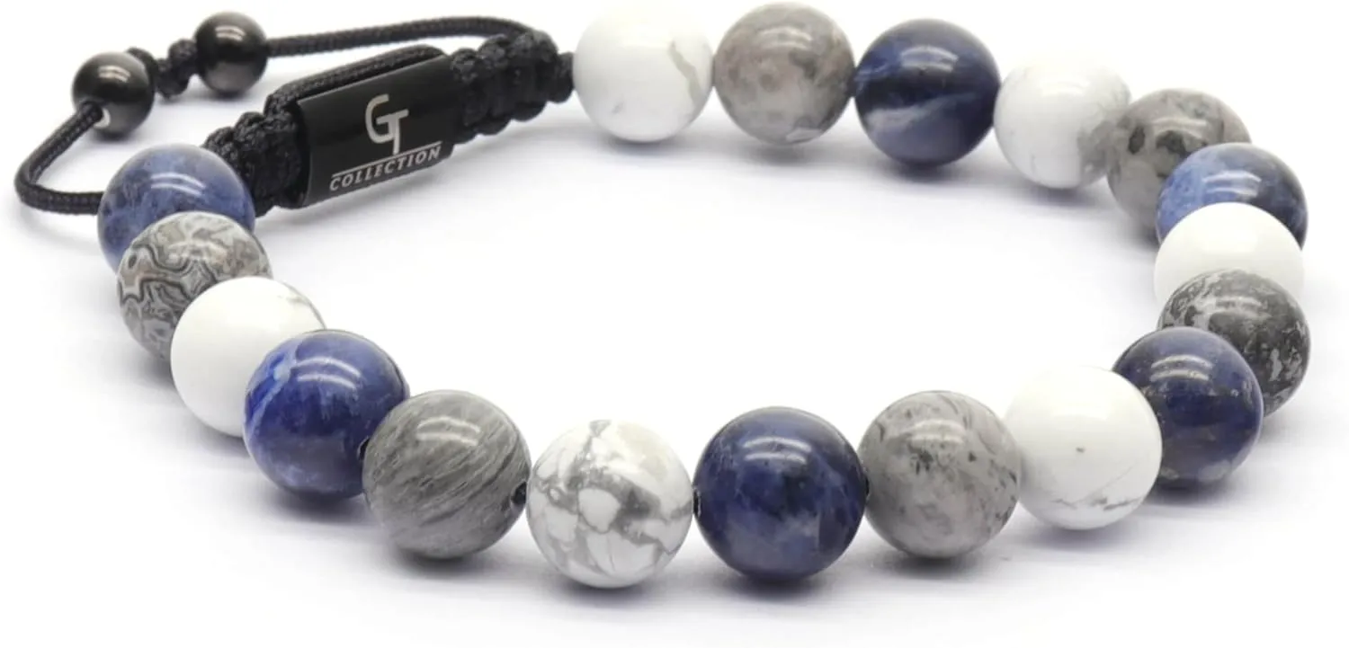 Men's Beaded Bracelet | Gift for Valentines Day | Wearer with Name, Fame, Fortune, and Mondy | Gemstones Beaded Bracelet for Mens Bracelet