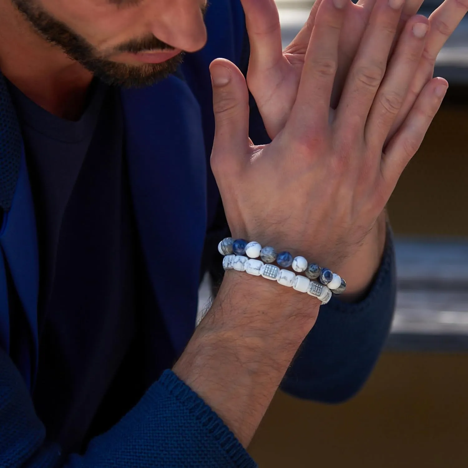 Men's Beaded Bracelet | Gift for Valentines Day | Wearer with Name, Fame, Fortune, and Mondy | Gemstones Beaded Bracelet for Mens Bracelet