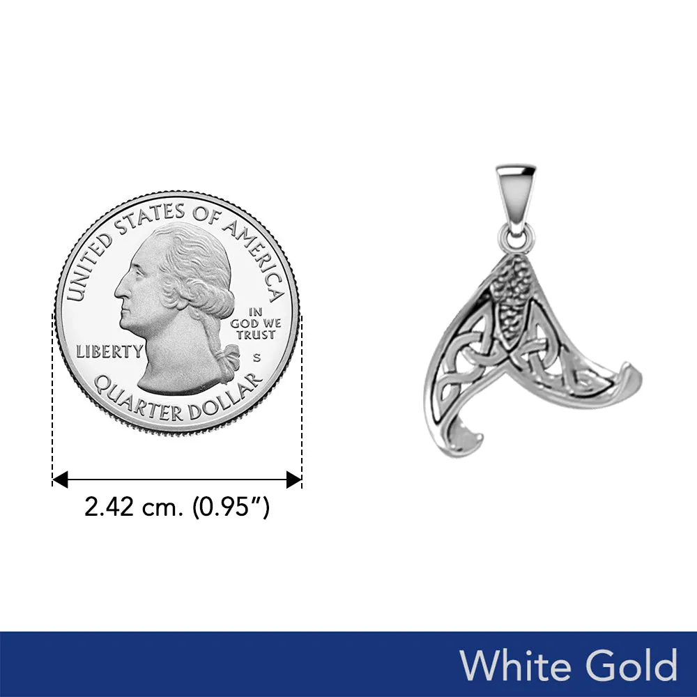 Mermaid Celtic Tail Solid White Gold Pendant WPD5473
