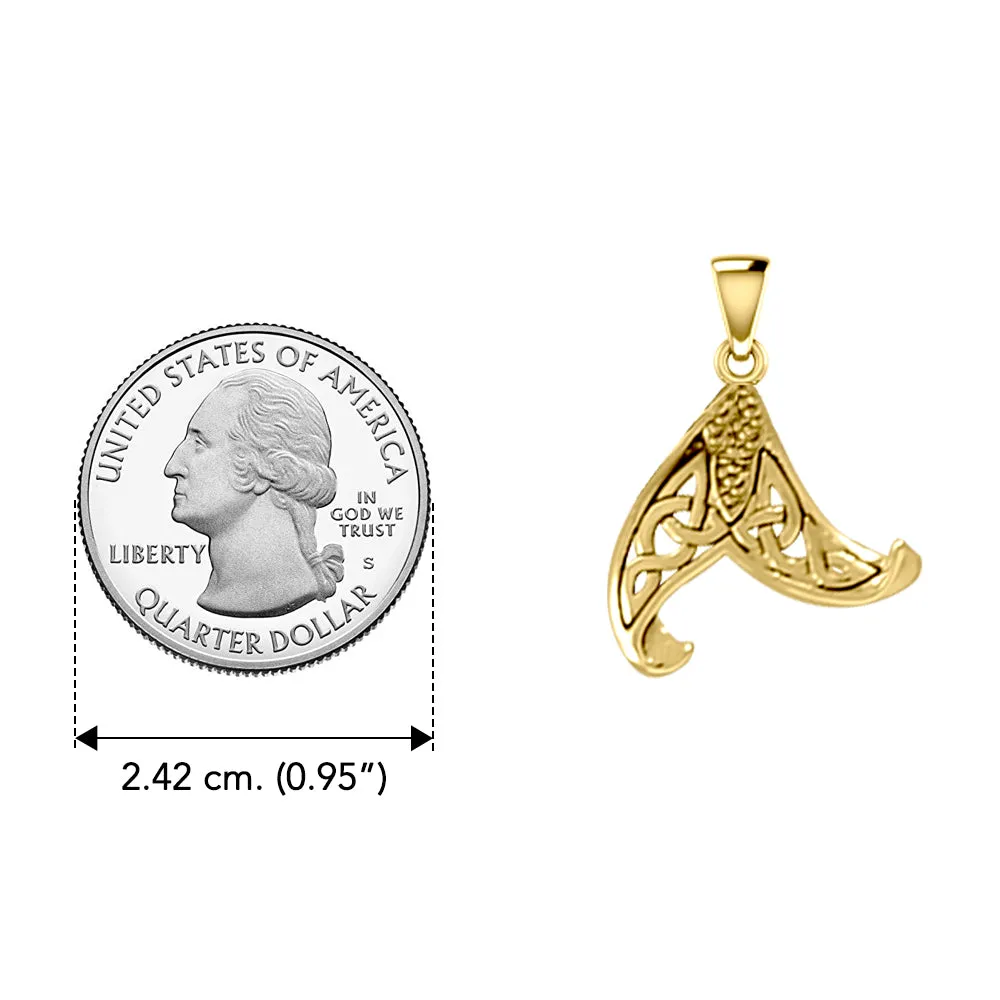 Mermaid Celtic Tail Solid Yellow Gold Pendant GPD5473