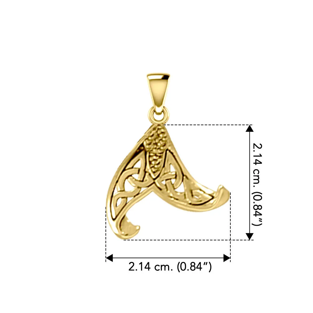 Mermaid Celtic Tail Solid Yellow Gold Pendant GPD5473
