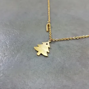 Merry Christmas Tree With Candy Cane Pendant Necklace Women Kids