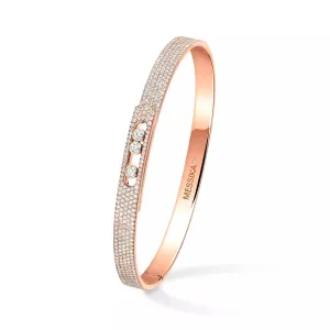 Messika Move Noa SM Full Pavé Bangle Pink Gold Diamond Bracelet