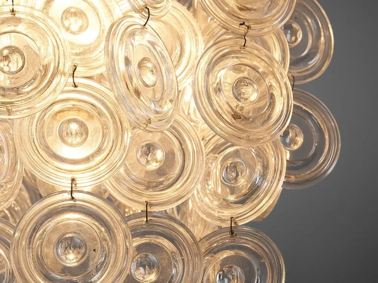 Mid-Century Italian Chandelier in Glass
