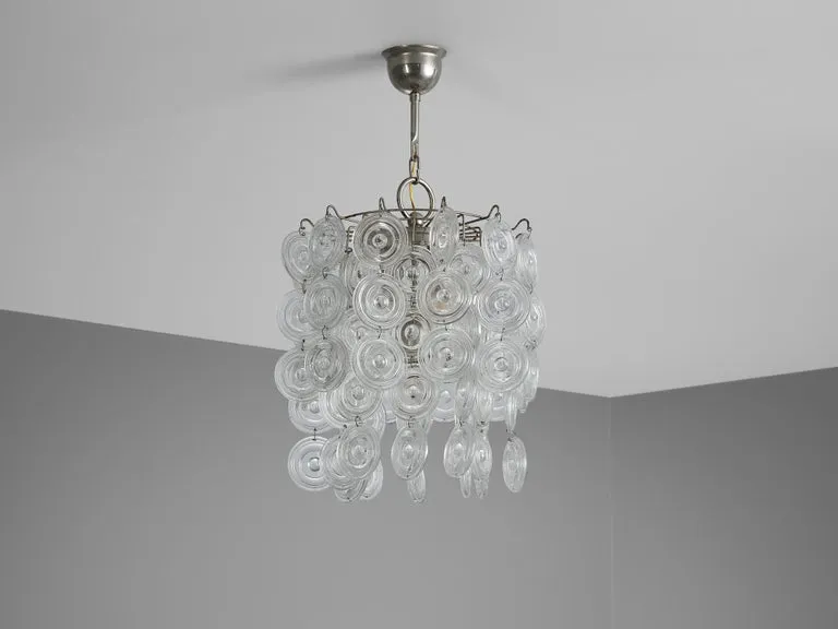 Mid-Century Italian Chandelier in Glass
