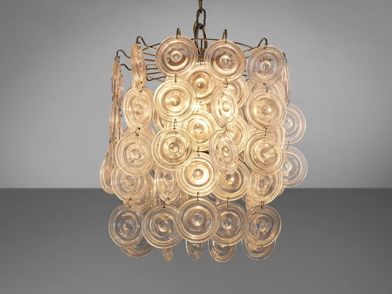 Mid-Century Italian Chandelier in Glass
