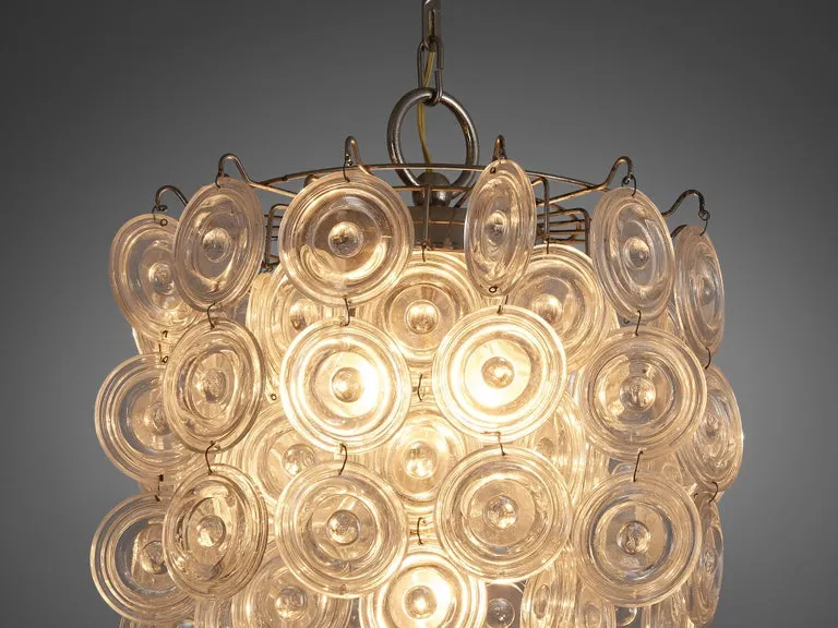 Mid-Century Italian Chandelier in Glass