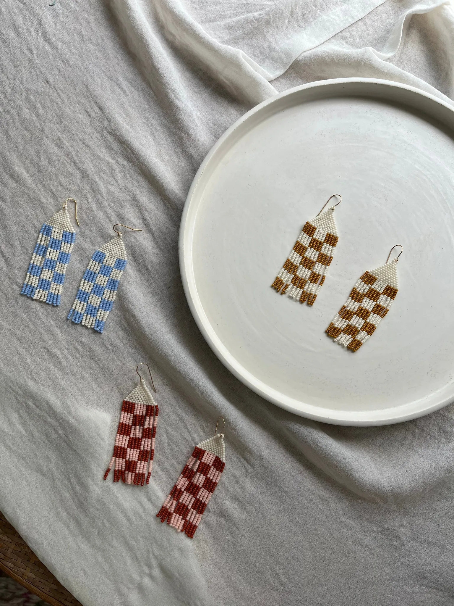 Miiken Fringe Earrings Checkers (Multiple Colours)