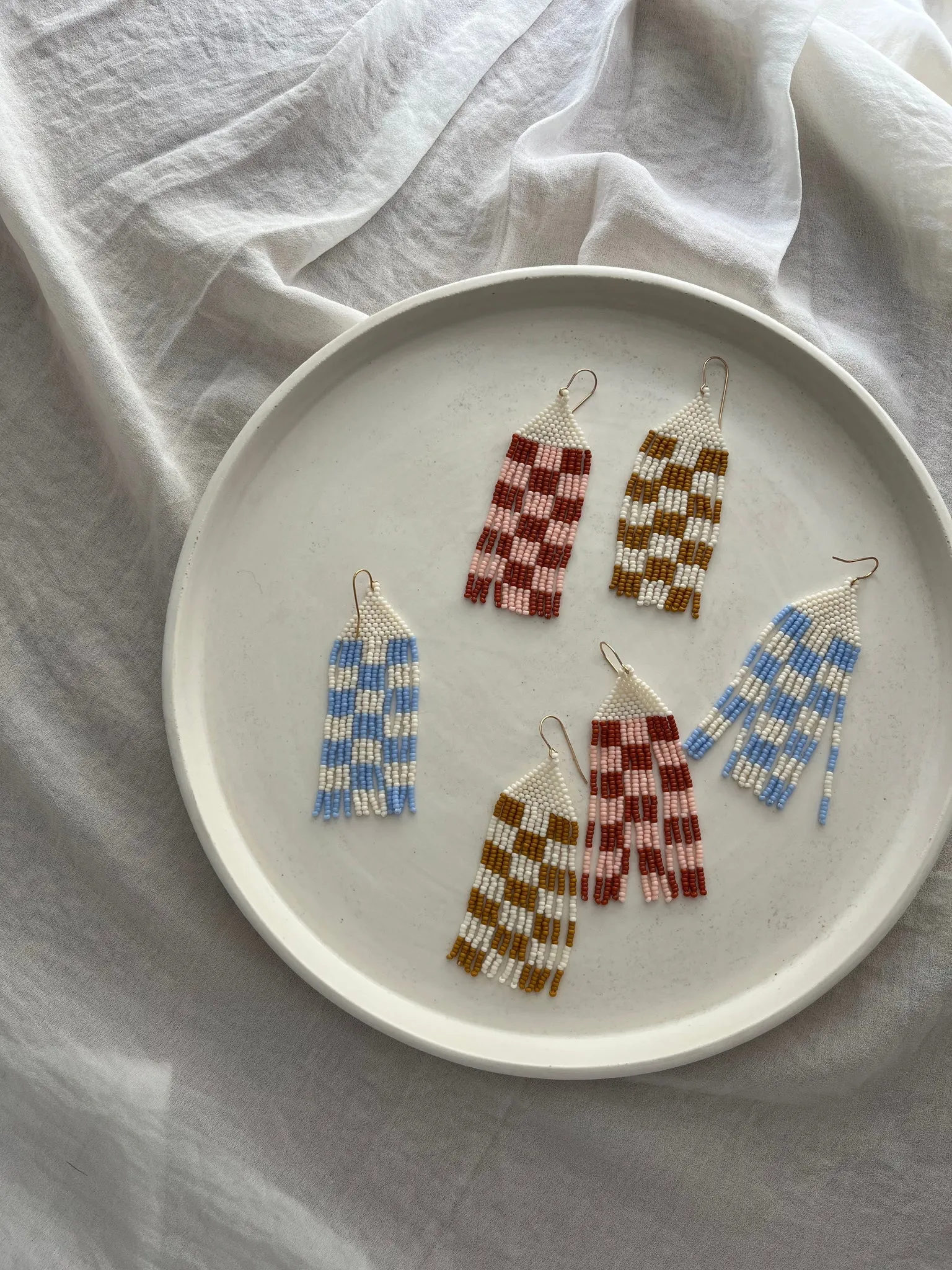 Miiken Fringe Earrings Checkers (Multiple Colours)