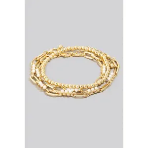 Mixed Layered Pearl Beads Bracelet