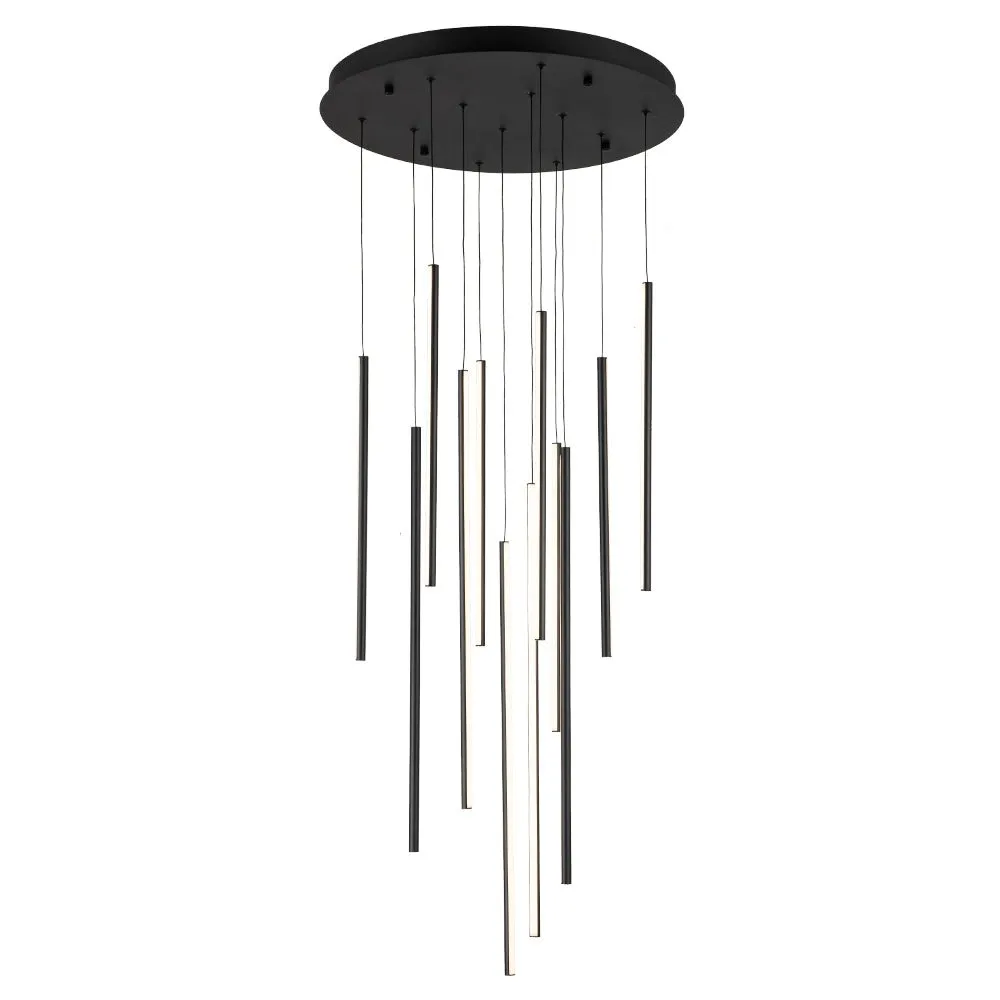 Modern 12-Light Linear LED Multi Light Pendant