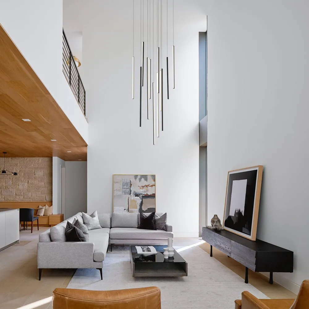 Modern 12-Light Linear LED Multi Light Pendant