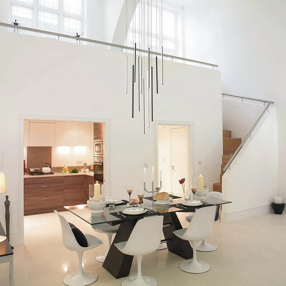 Modern 12-Light Linear LED Multi Light Pendant