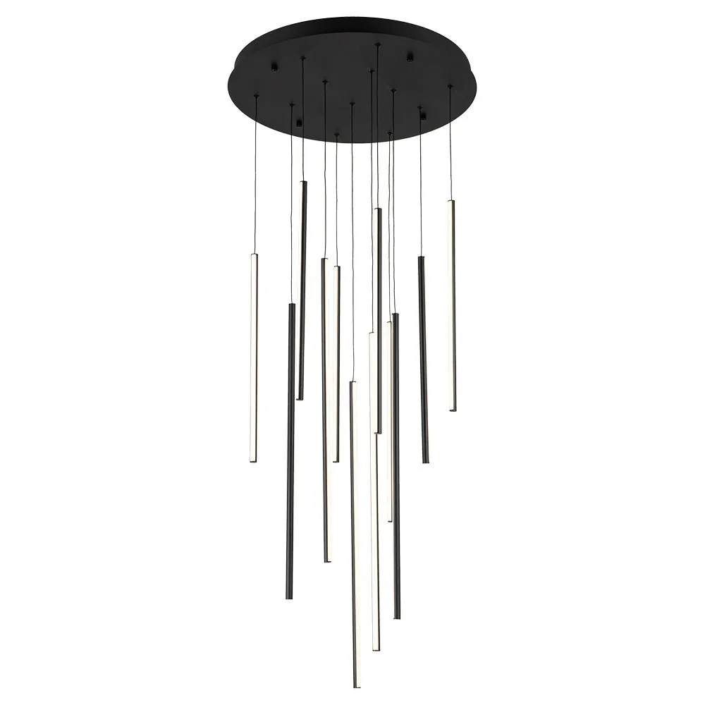 Modern 12-Light Linear LED Multi Light Pendant