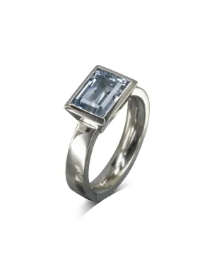 Modern Aquamarine Solitaire Ring