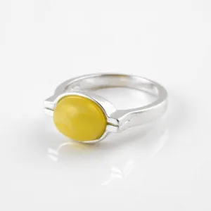 Modern Butterscotch Amber Ring