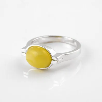 Modern Butterscotch Amber Ring