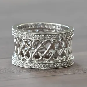 Modern Chunky Diamond Eternity Band in 18K White Gold