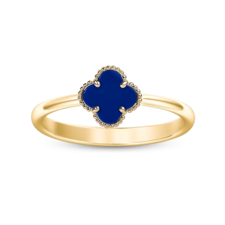 Modern Lapis Clover Ring