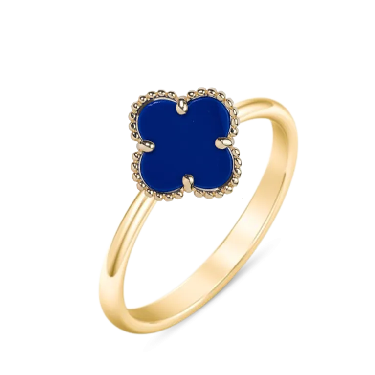 Modern Lapis Clover Ring