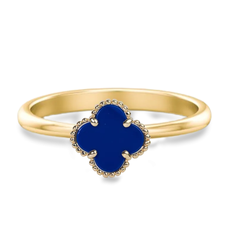 Modern Lapis Clover Ring