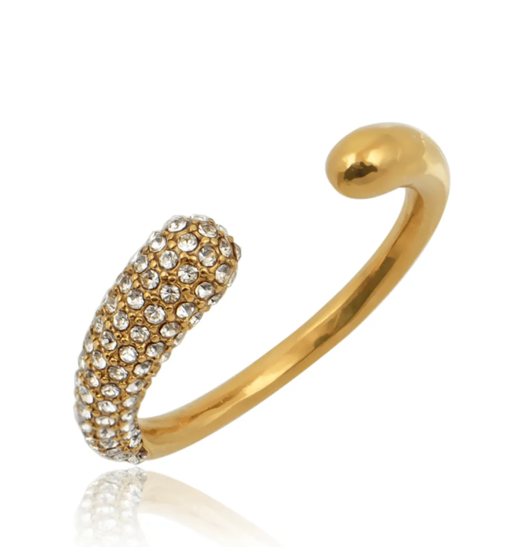 Modern Pavé Open Ring