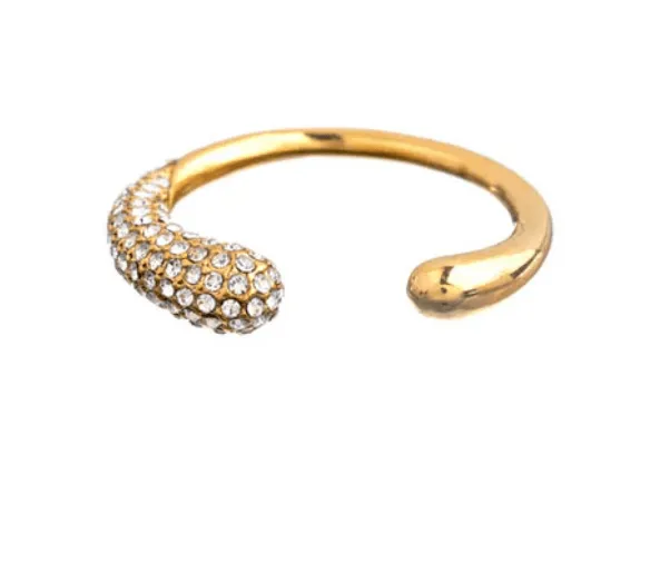 Modern Pavé Open Ring