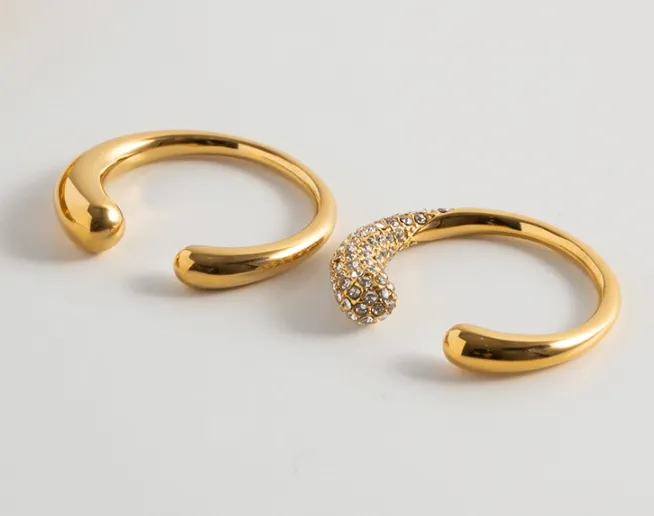 Modern Pavé Open Ring