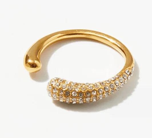 Modern Pavé Open Ring