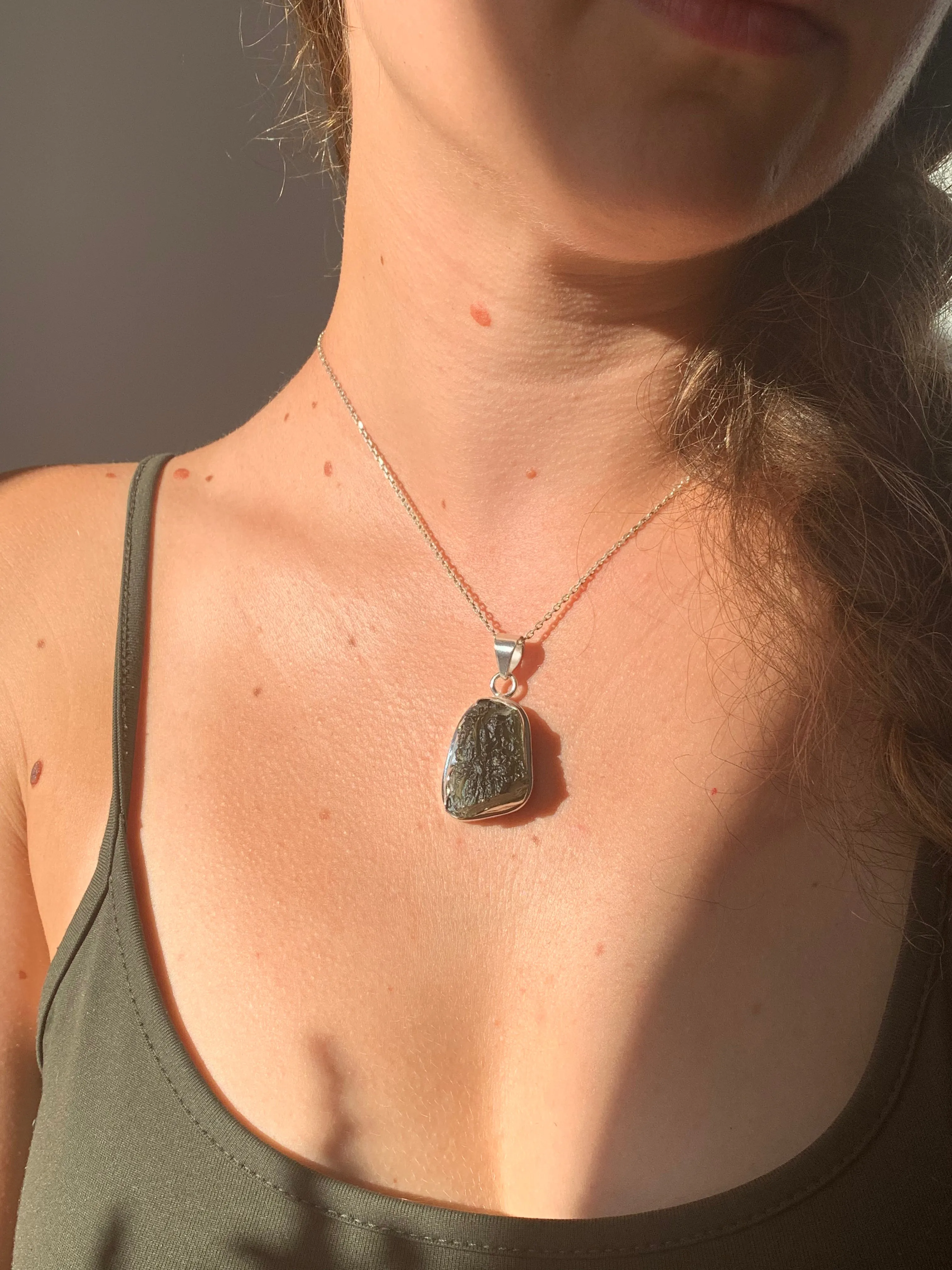 Moldavite Ansley Pendant - Freeform A