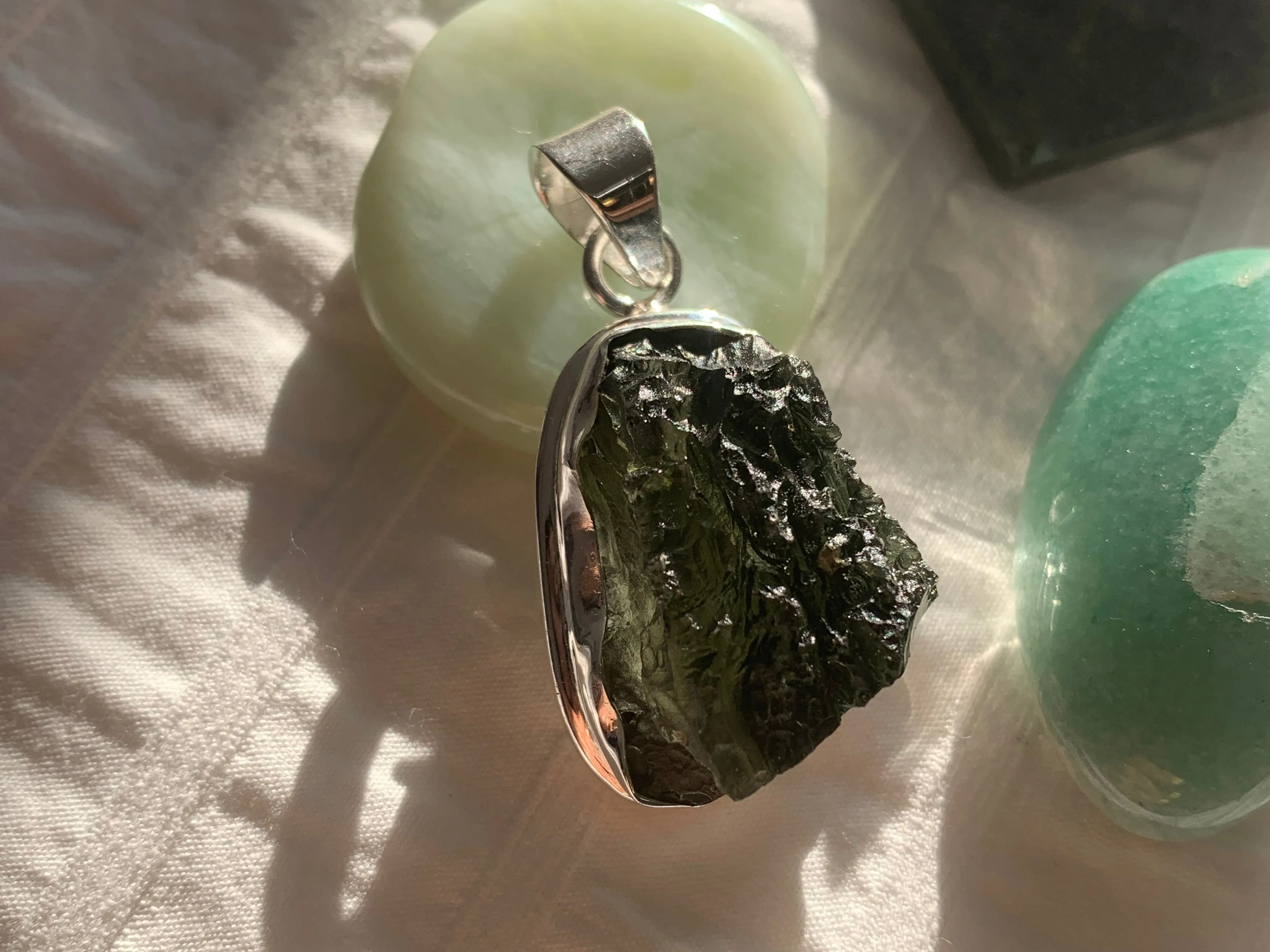 Moldavite Ansley Pendant - Freeform A