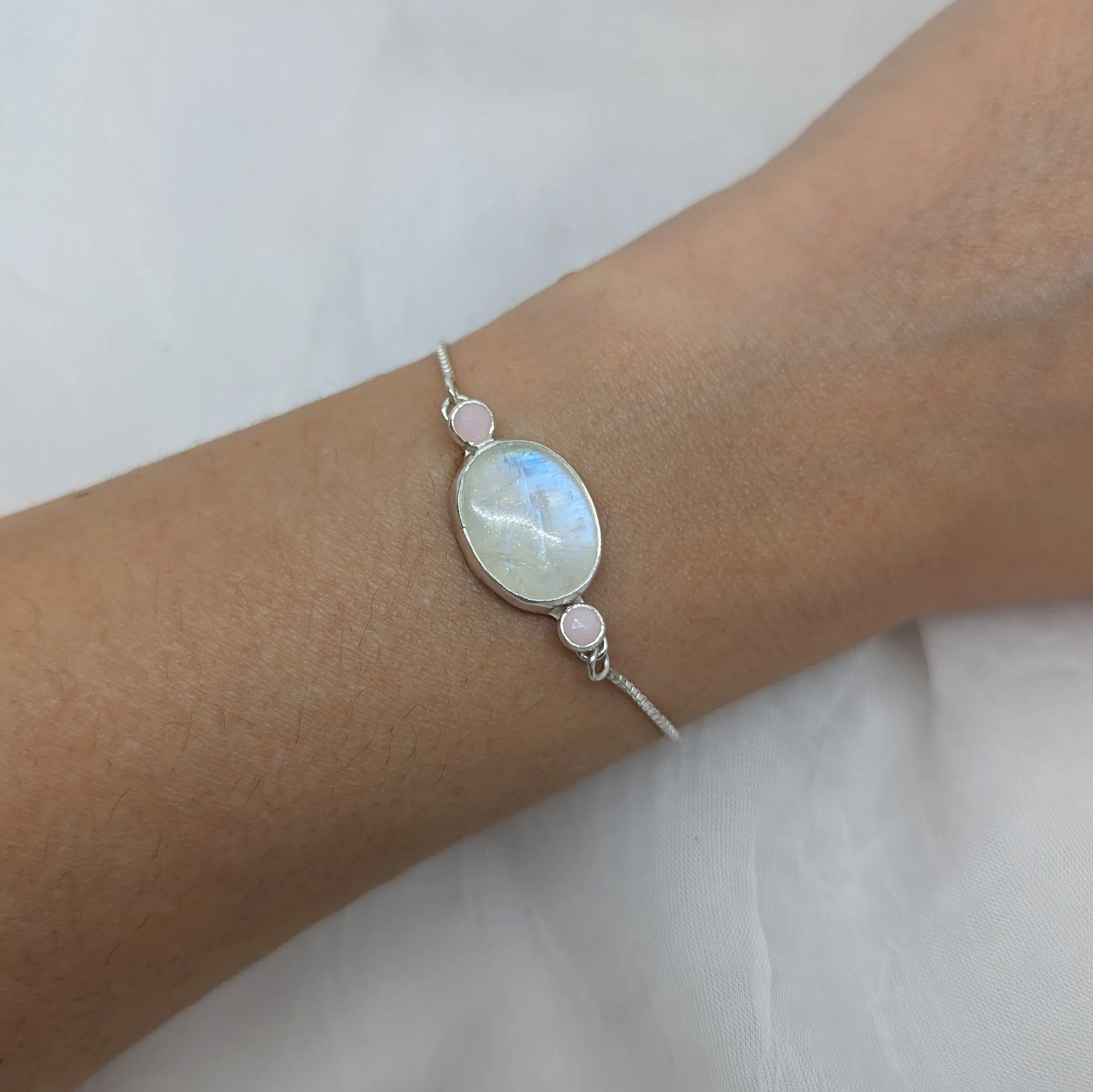 Moonstone and Rose-Quartz Bracelet