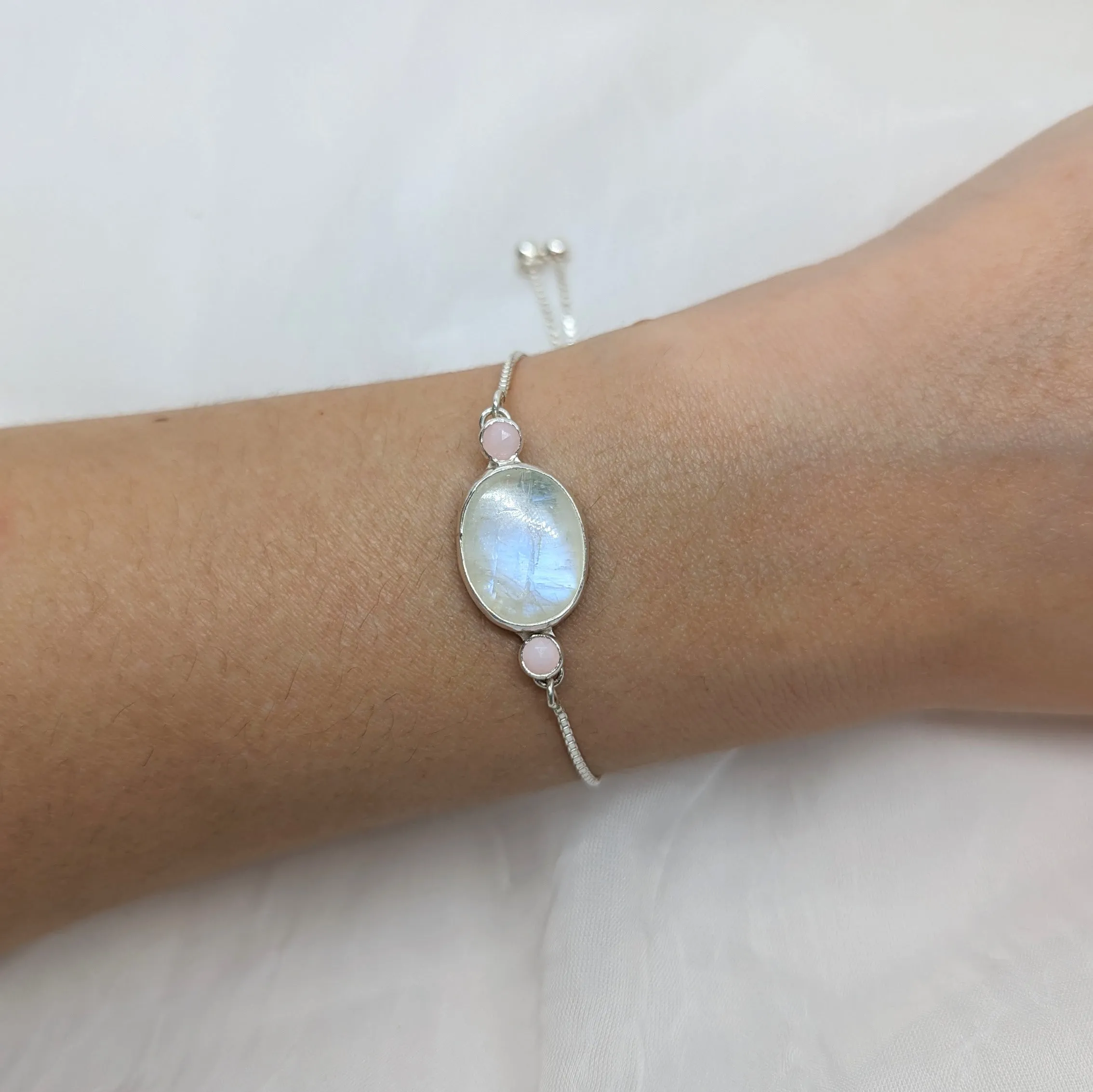 Moonstone and Rose-Quartz Bracelet