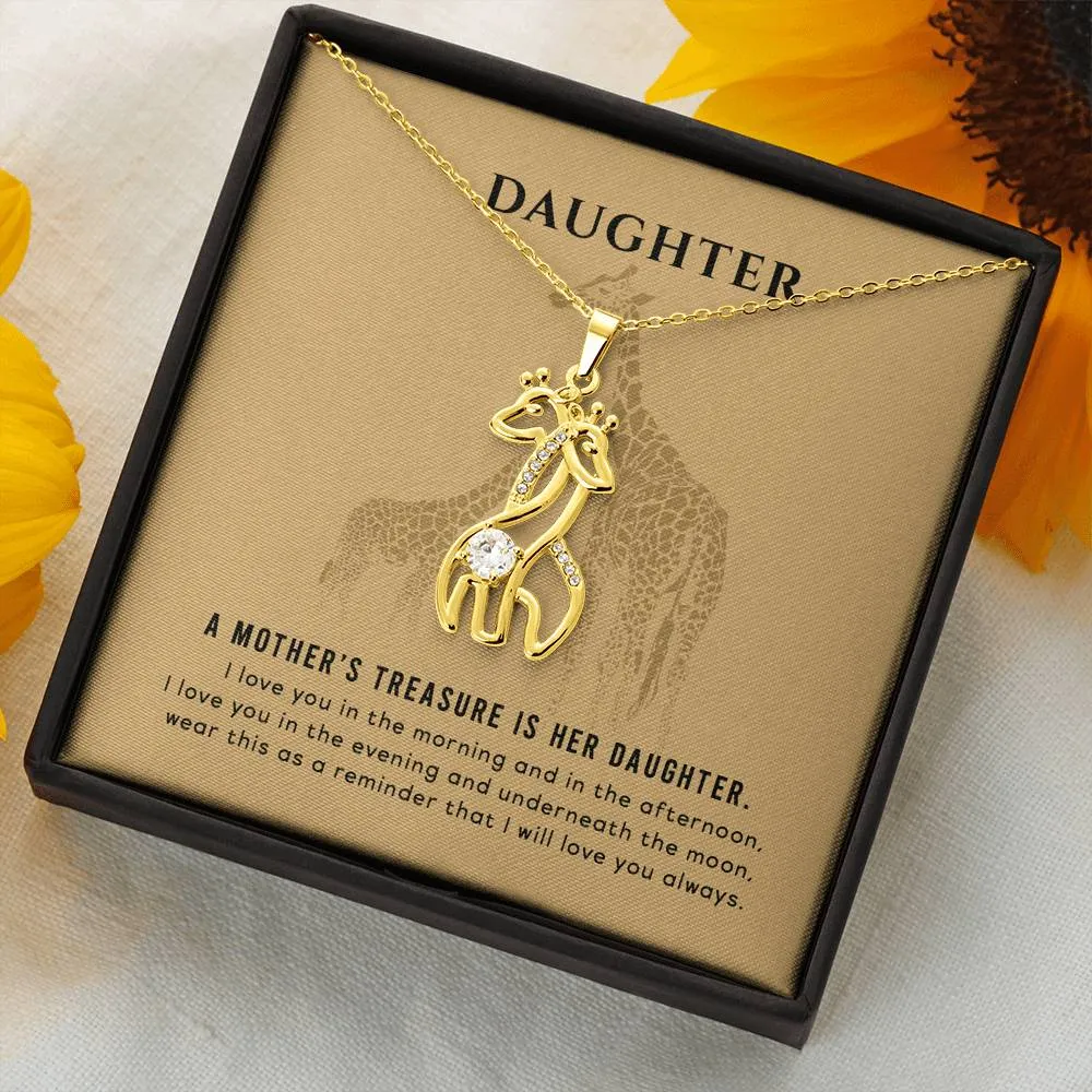 My Daughter My Treasure, Giraffe love pendant necklace (M.C)