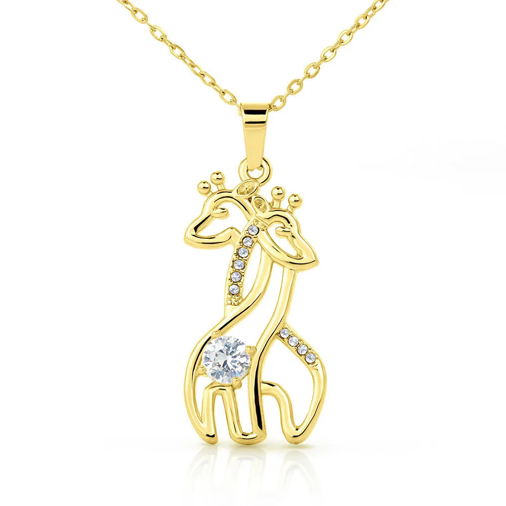 My Daughter My Treasure, Giraffe love pendant necklace (M.C)