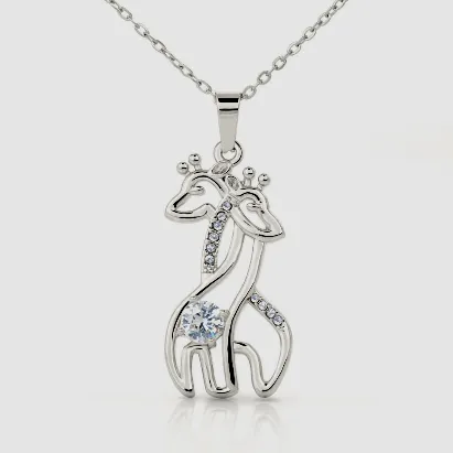 My Daughter My Treasure, Giraffe love pendant necklace (M.C)