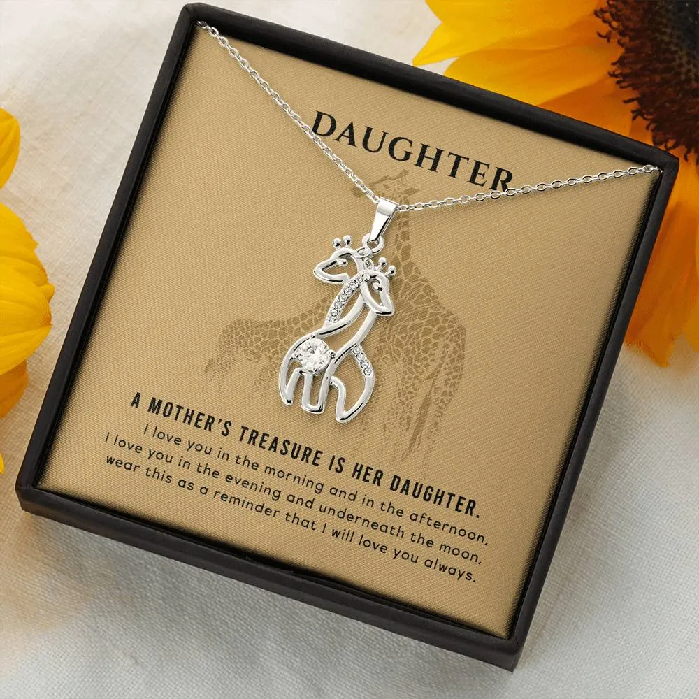 My Daughter My Treasure, Giraffe love pendant necklace (M.C)