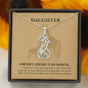My Daughter My Treasure, Giraffe love pendant necklace (M.C)