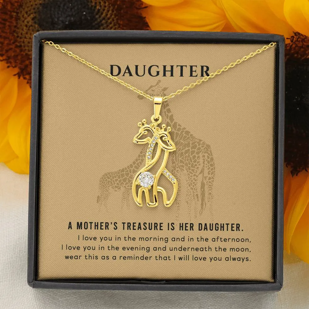 My Daughter My Treasure, Giraffe love pendant necklace (M.C)