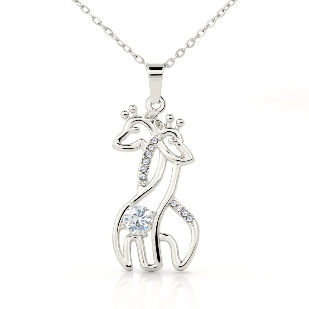 My Daughter My Treasure, Giraffe love pendant necklace (M.C)
