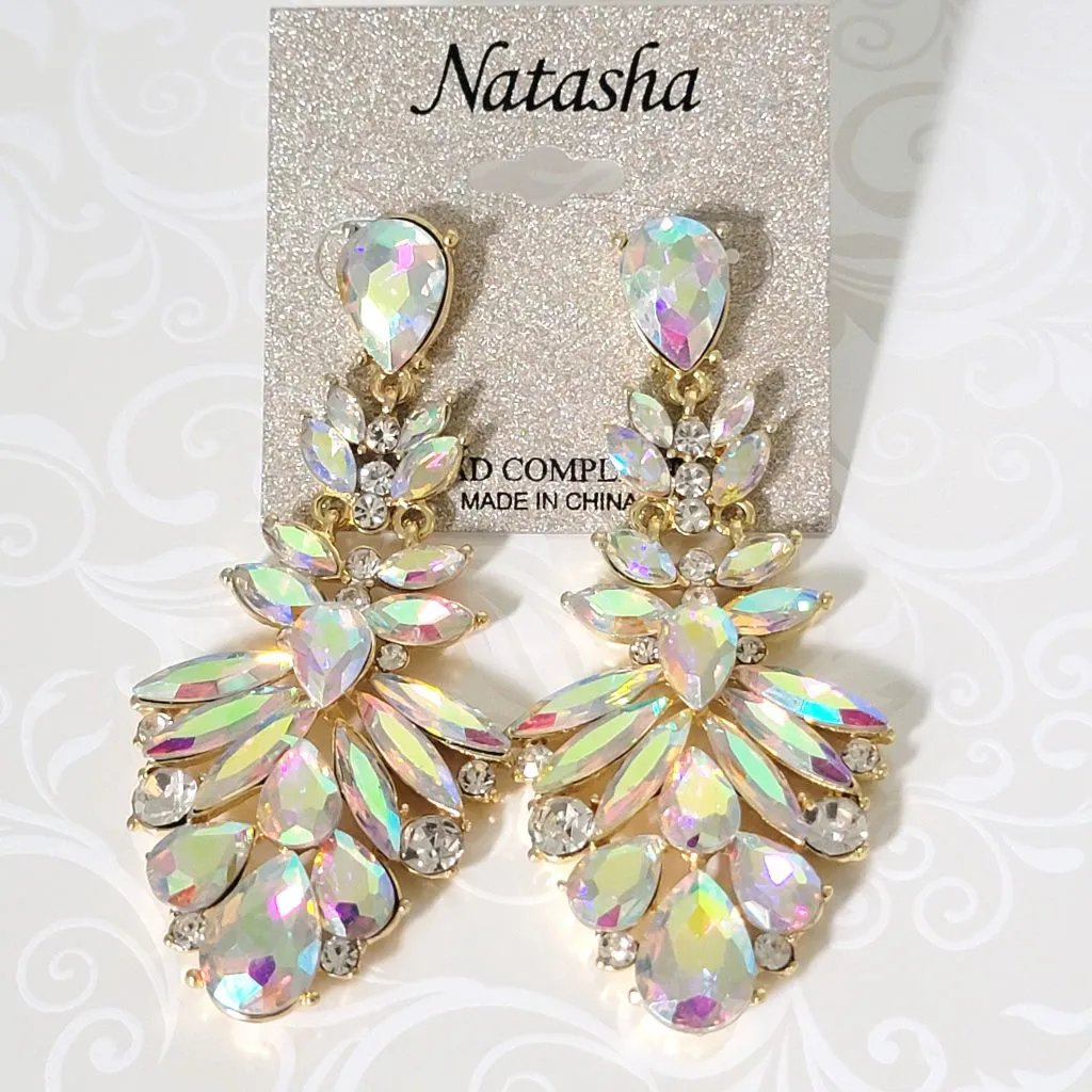 Natasha big rhinestone statement dangle earrings