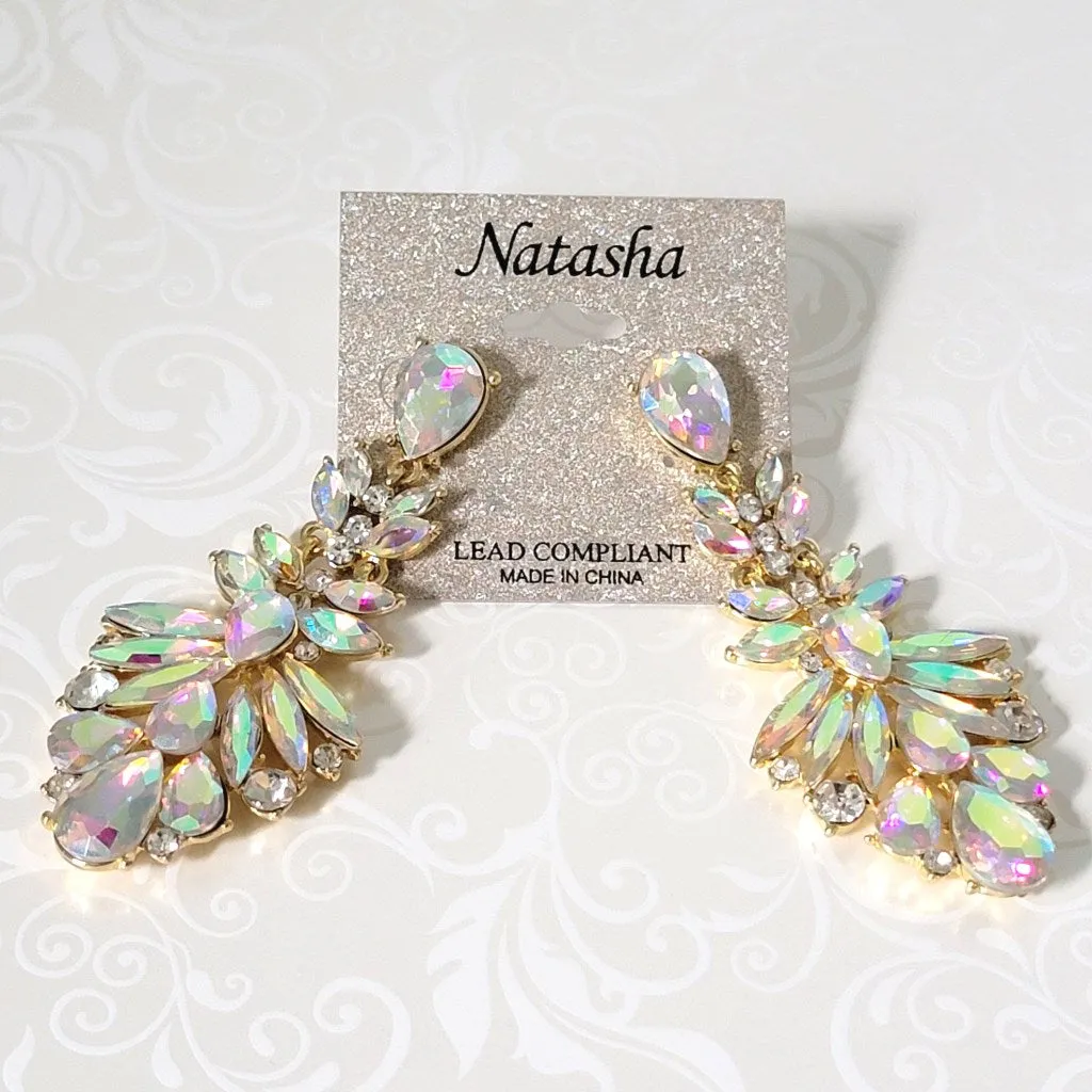 Natasha big rhinestone statement dangle earrings