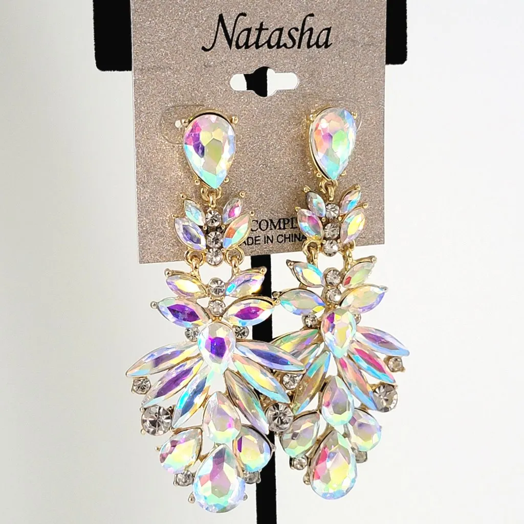 Natasha big rhinestone statement dangle earrings