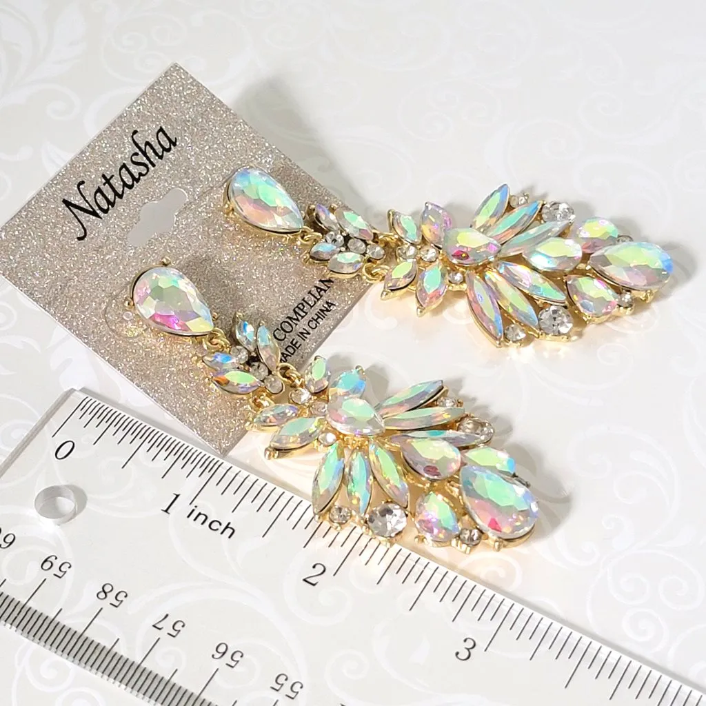 Natasha big rhinestone statement dangle earrings