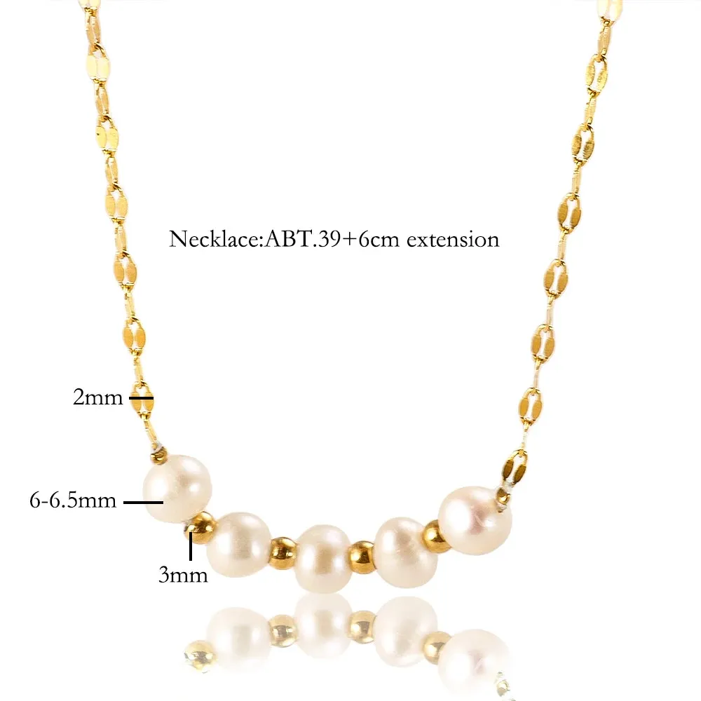 Natural Freshwater Pearl Pendant Women's Neck Chain Necklace